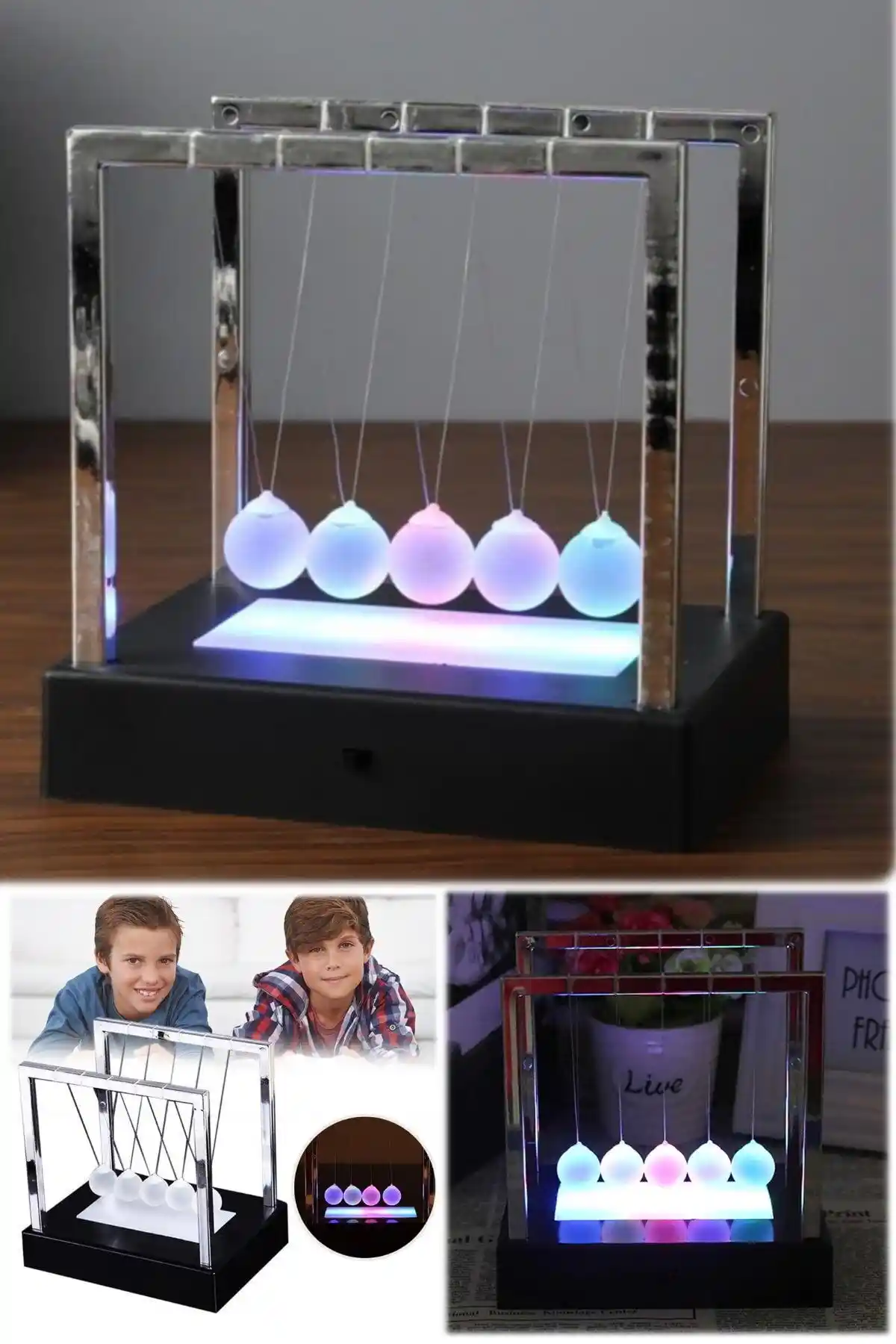 Utelips Asimetrik Işıklı Newton Masa Süsü ile Estetik ve Fonksiyonellik