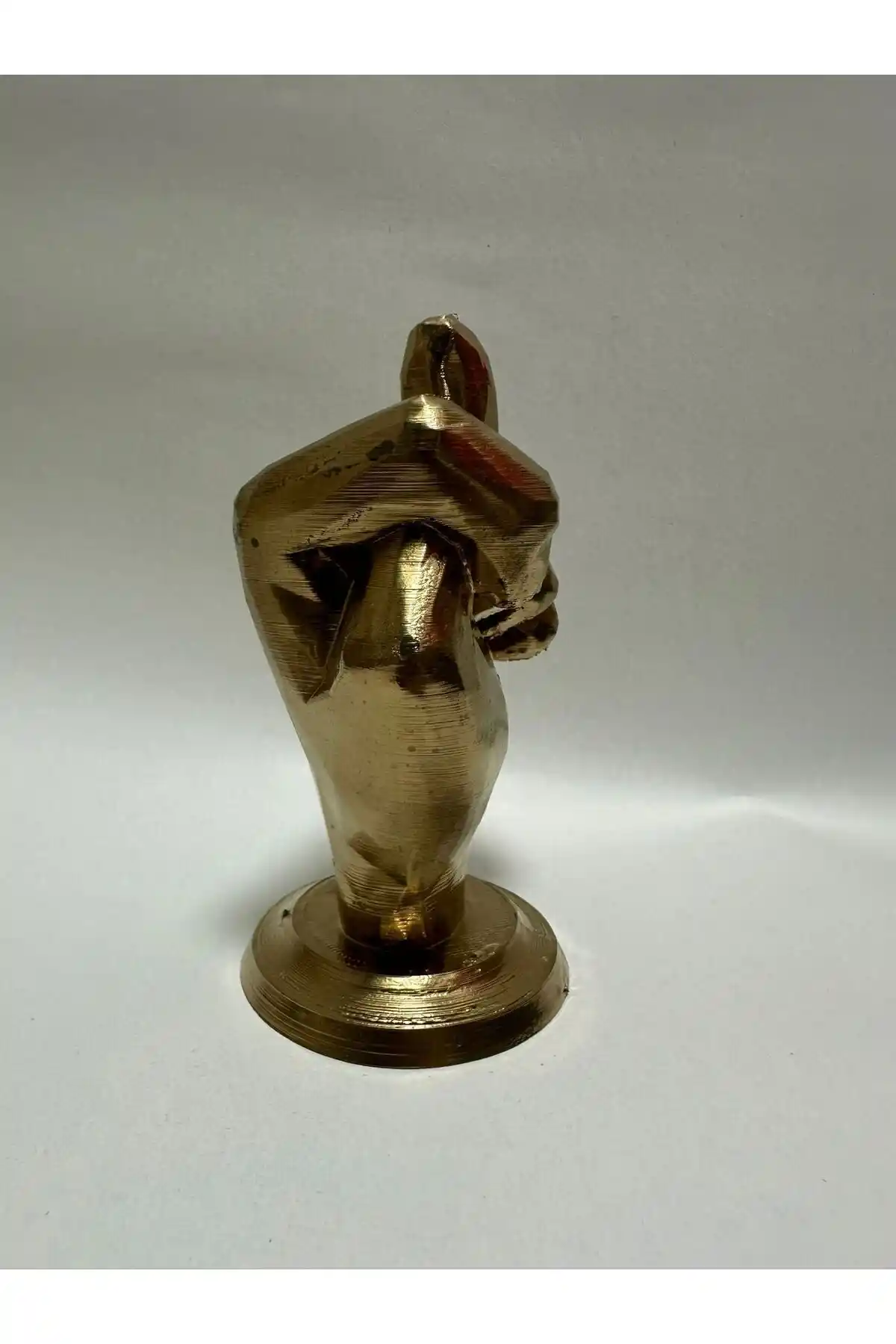 BamBam Sanat 3D Nah Biblo Heykel: Modern Estetik ile Altın Rengi Zarafeti