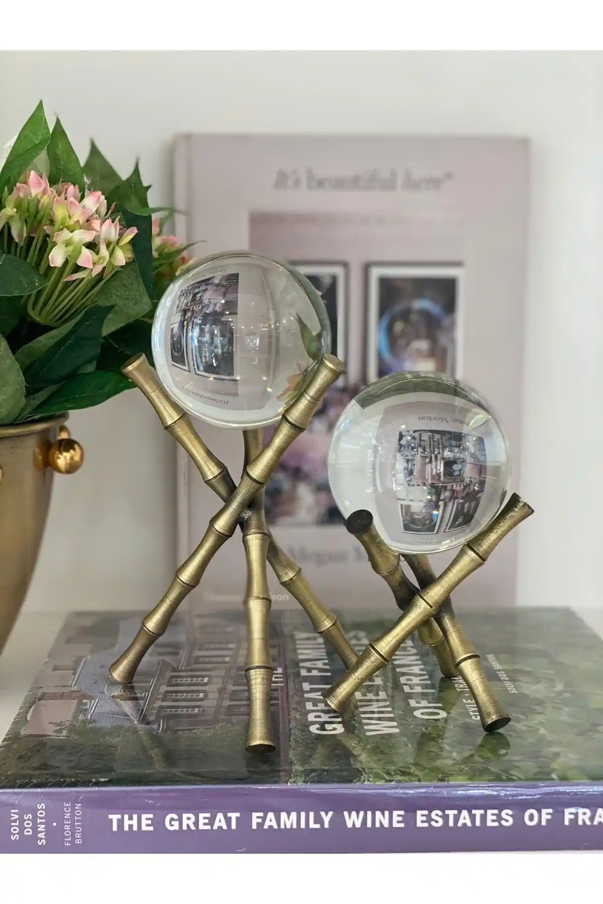 Dekordan House Bambu Ayaklı 2'li Cam Küre: Modern Estetik ve Fonksiyonellik Bir Arada