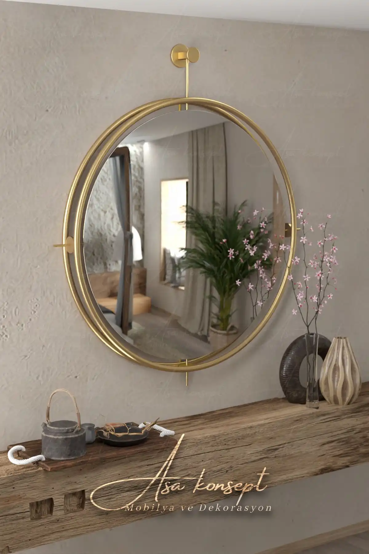 İstanbul Gold Kablosuz Pilli Led Ayna ile Modern Ev Dekorasyonu