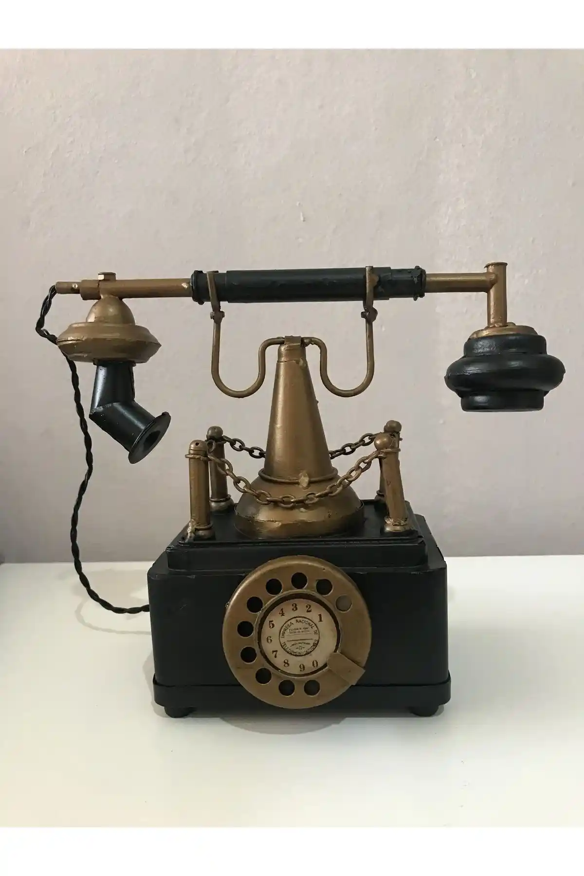NOSTALJİM: Dekoratif Nostaljik Metal Telefon Sabit Ahizeli Kumbara