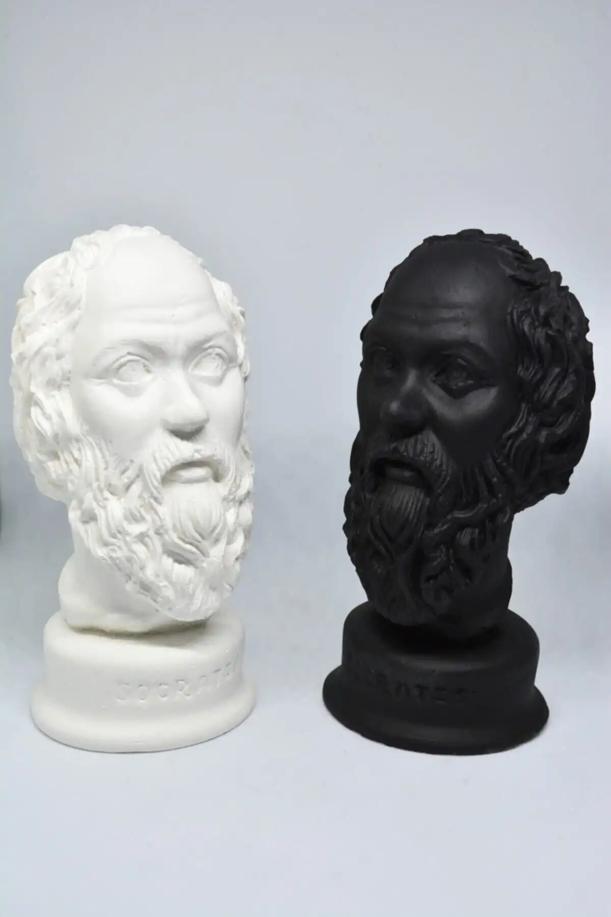 PROSES SANAT 2'li Sokrates Büst Heykel Biblo ile Estetik ve Kaliteyi Yakalayın
