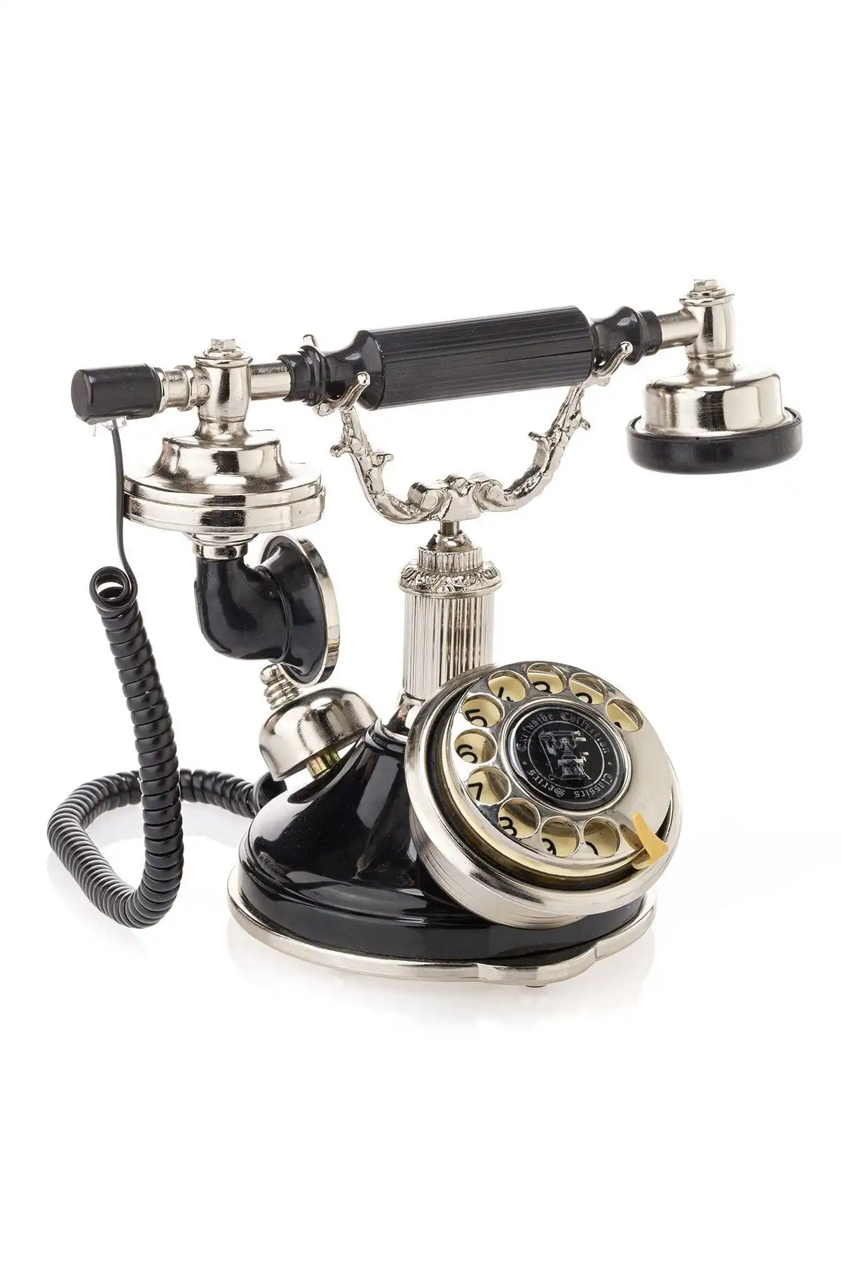 Anna BellVilla Stork Siyah Gümüş Çevirmeli Telefon: Nostalji ve Modernlik Bir Arada