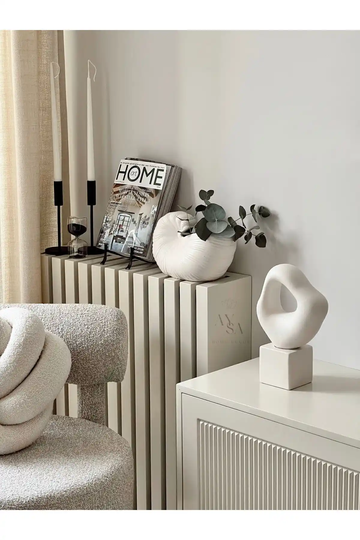 Aysa Home Decor Büyük Asimetrik Heykelcik Vazo Biblo: Estetik ve Fonksiyonellik