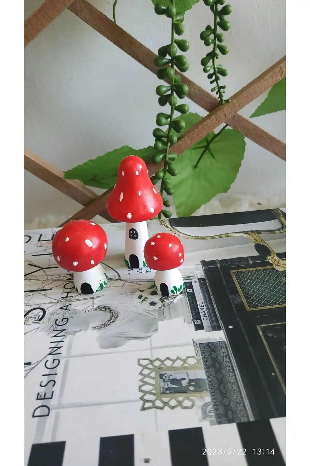 Evdeki Atölyem 3'lü Dekoratif Teraryum Mantar Obje ile Doğayı Evine Taşı