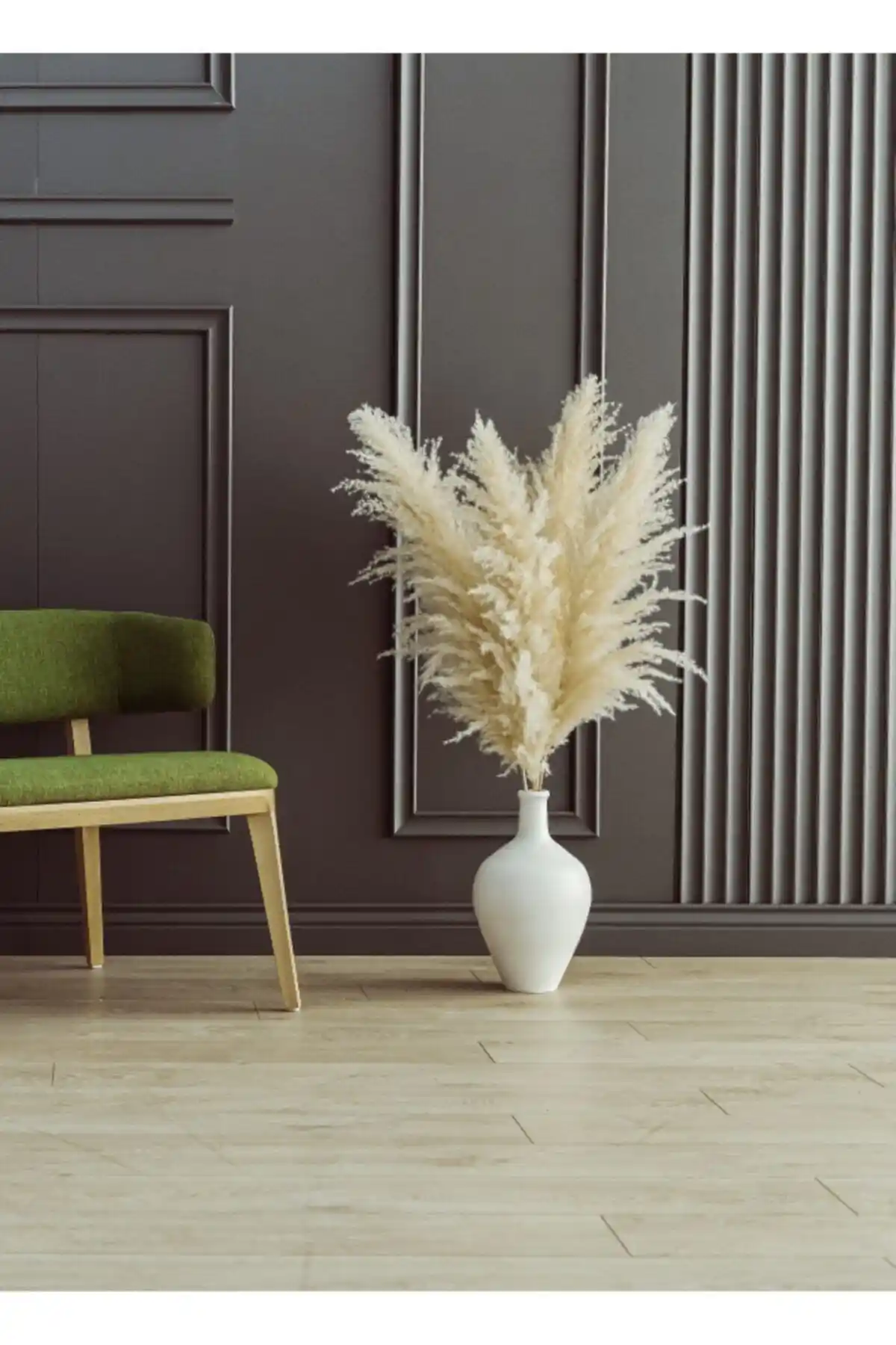 F&F HOME Seramik Vazo ve Pampas Seti ile Estetik Ev Dekorasyonu