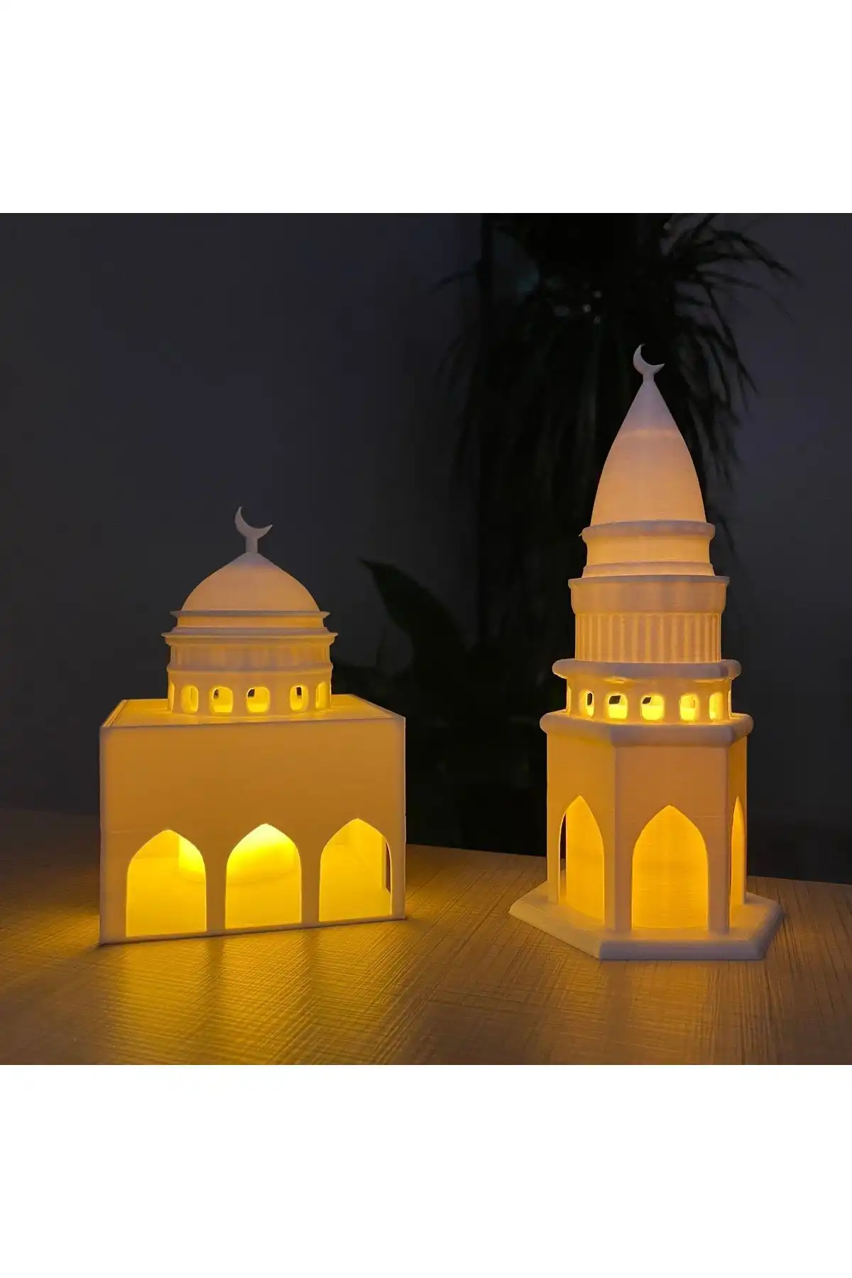 İslami Dekoratif Objeler: huniMescit ve Minare Şeklinde Tealight Mum Aydınlatmalı Ürün