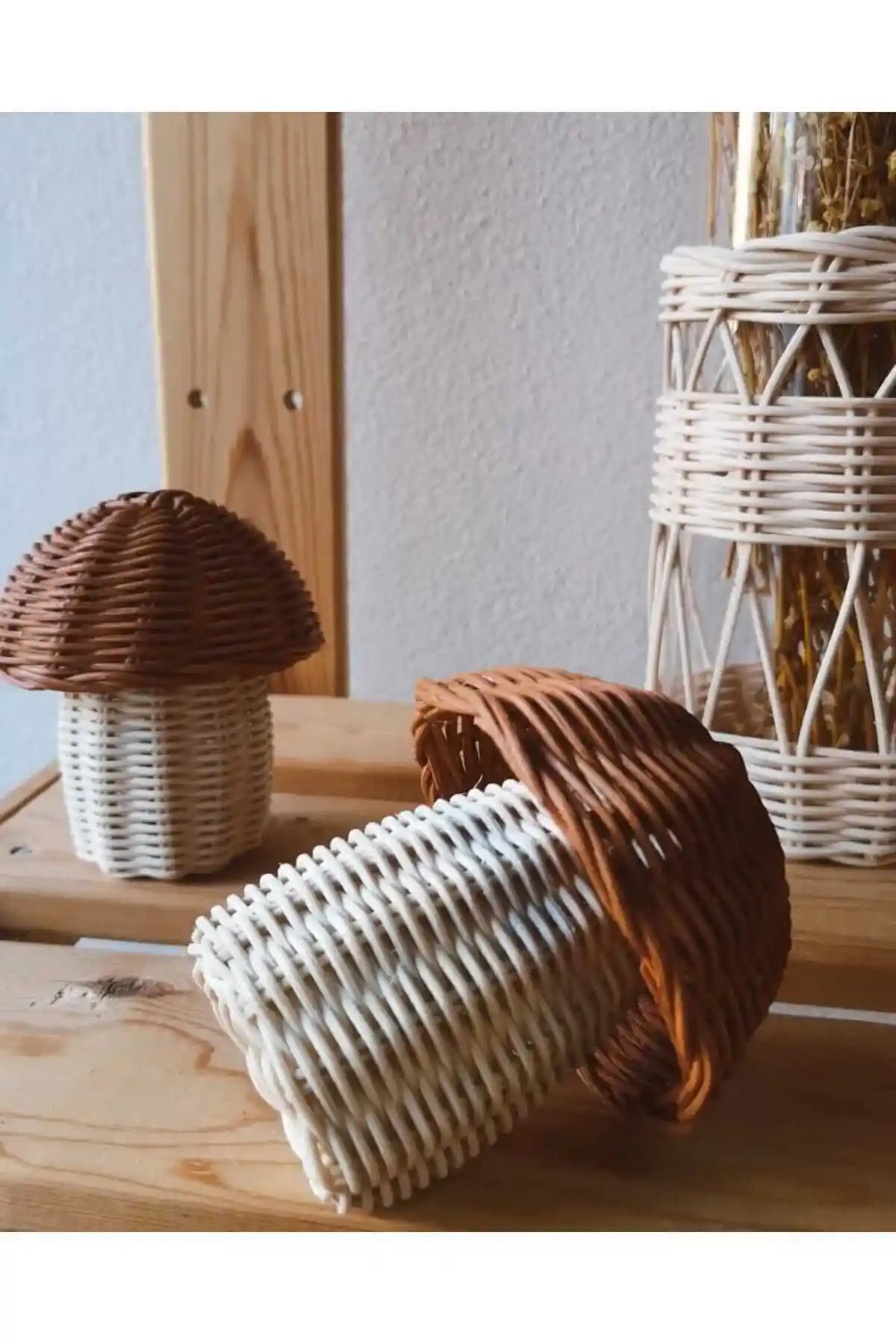 Rattan Bambu Açık Kahve Mantarı ile Ev Dekorasyonunda Doğal ve Estetik Hava Yaratın