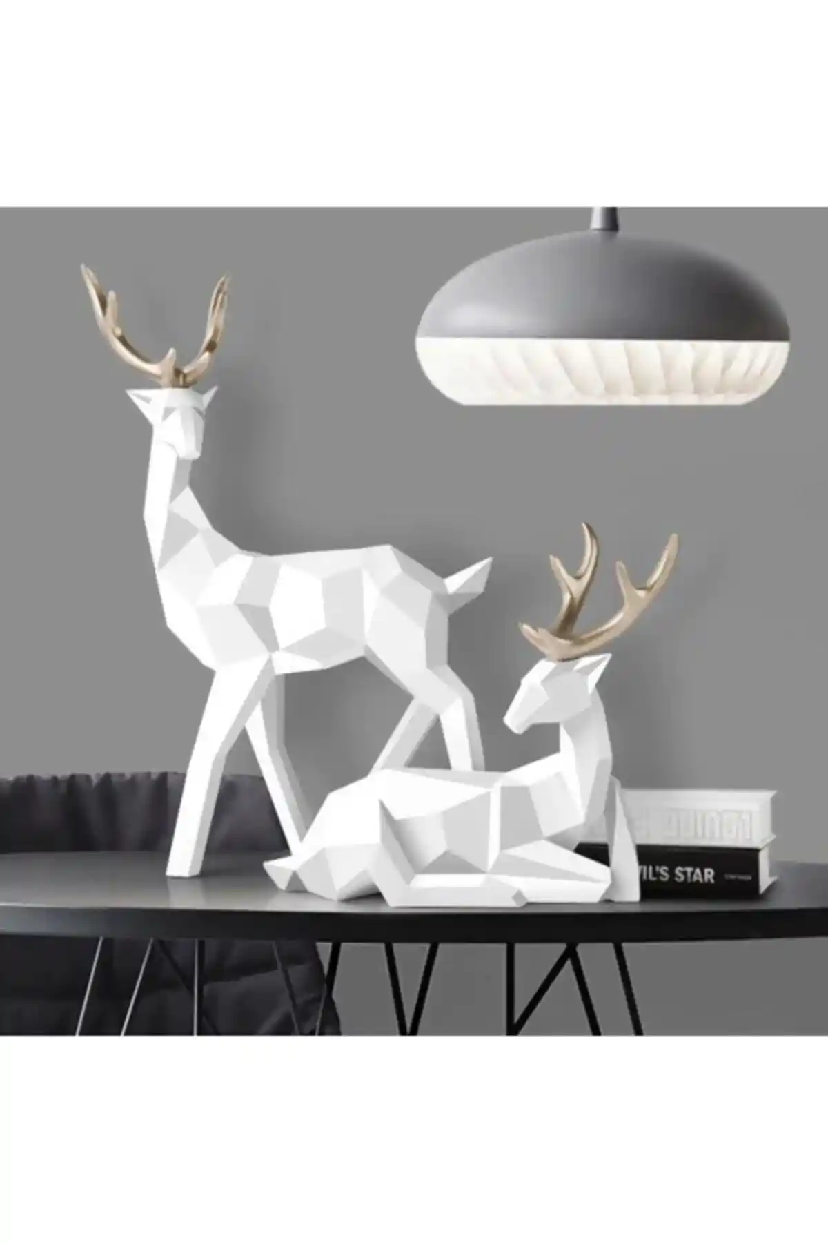CajuArtModern Kübik İkili Geyik Biblo ile Modern Dekorasyonunuzu Yenileyin