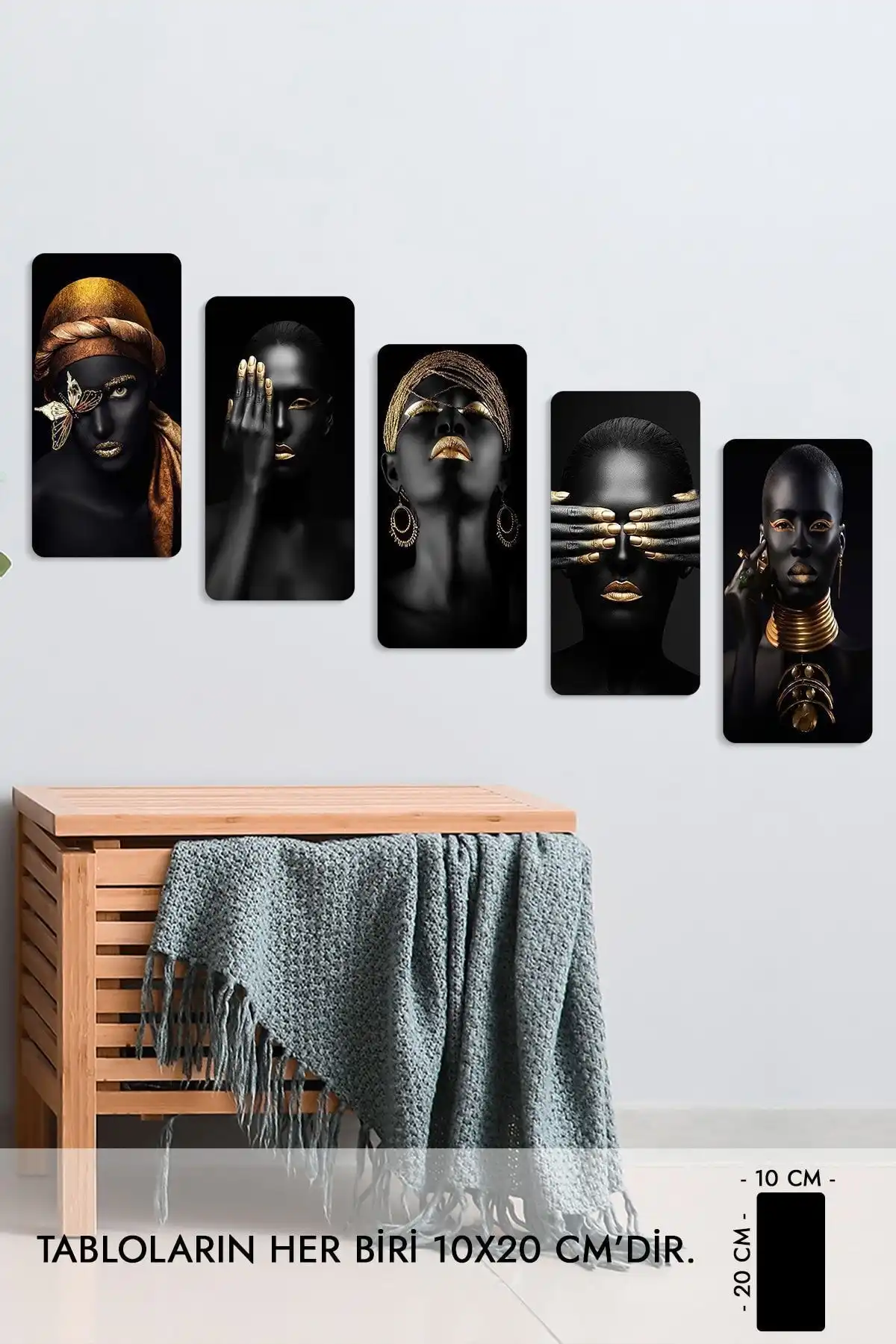 Evimemoda Afrikalı Kadınlar 5 Parça MDF Tablo ile Estetik Dokunuş