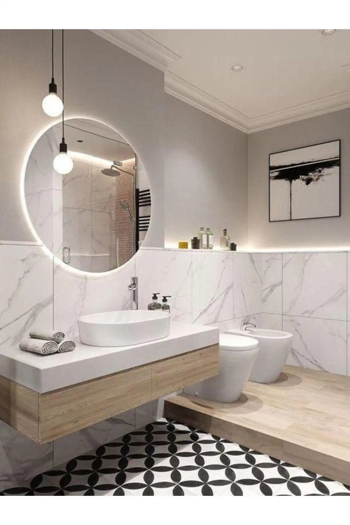 Narkissos Dizayn 70 Cm Beyaz Ledli Yuvarlak Banyo Aynası Detaylı İncelemesi