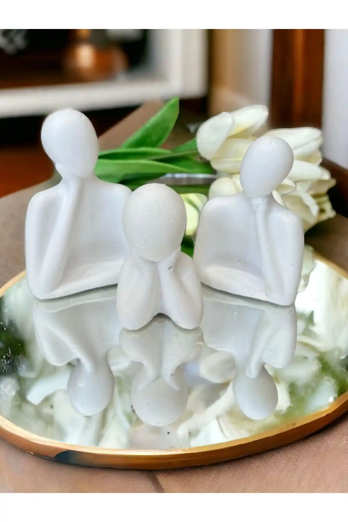 Aymumi Home Dekoratif Aile Obje Heykel Hediyelik Seti: Modern İskandinav Tasarımı