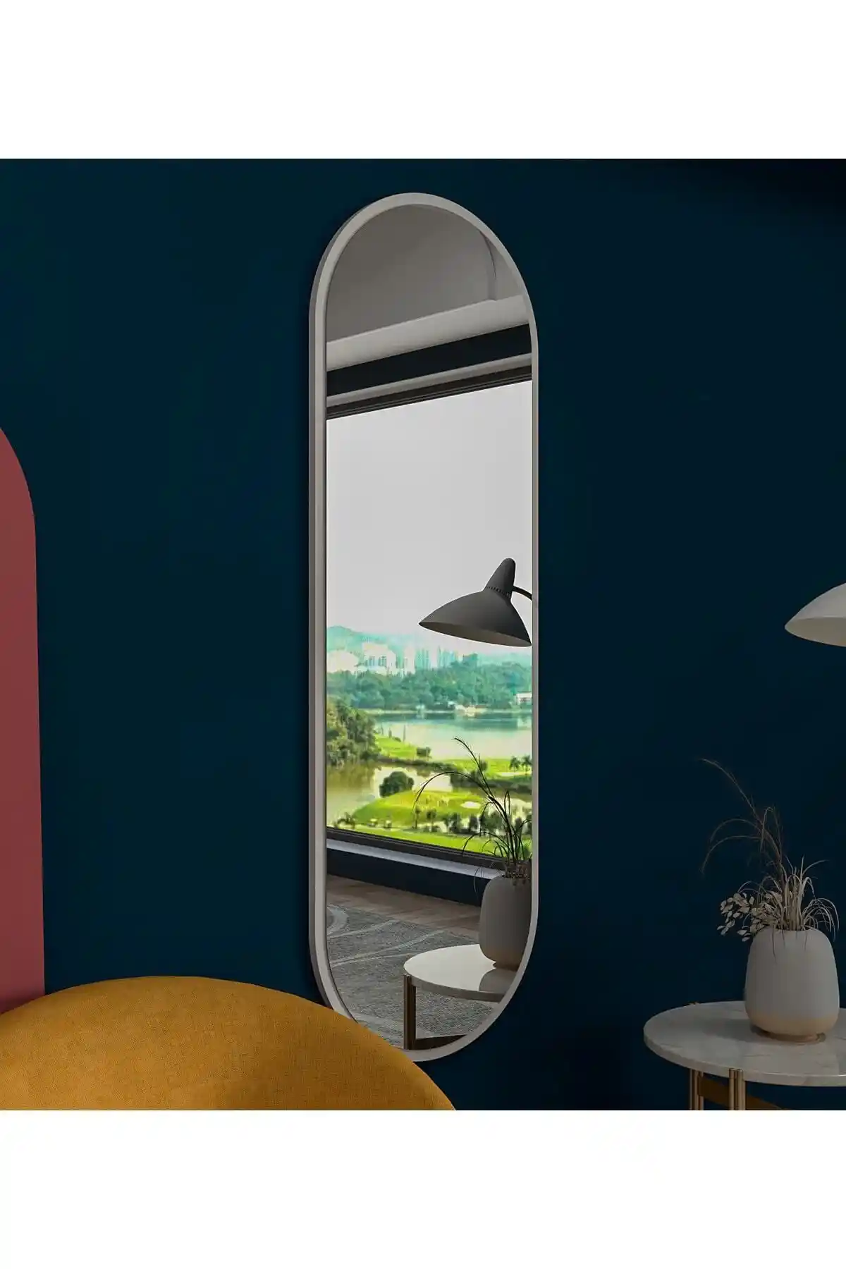 DekorLife Beyaz Oval Dekoratif Boy Aynası: Estetik ve Fonksiyonellik Bir Arada