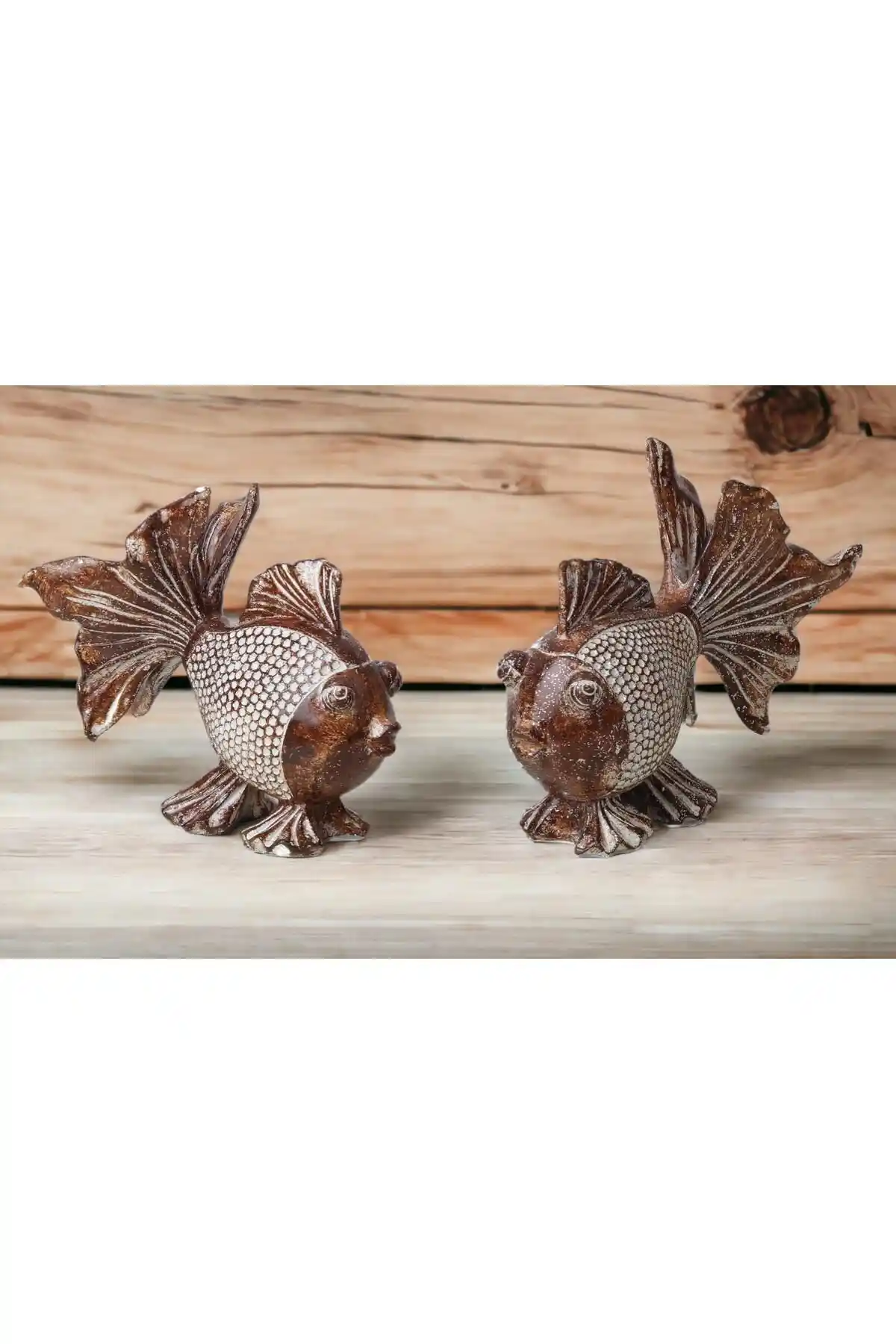 Simli Parlayan 2'li Balık Biblo Heykel ile Estetik Bir Dokunuş Yaratın