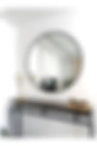 Siyah Metal Çerçeveli 90 Cm Yuvarlak Ayna ile Modern Ev Dekorasyonu