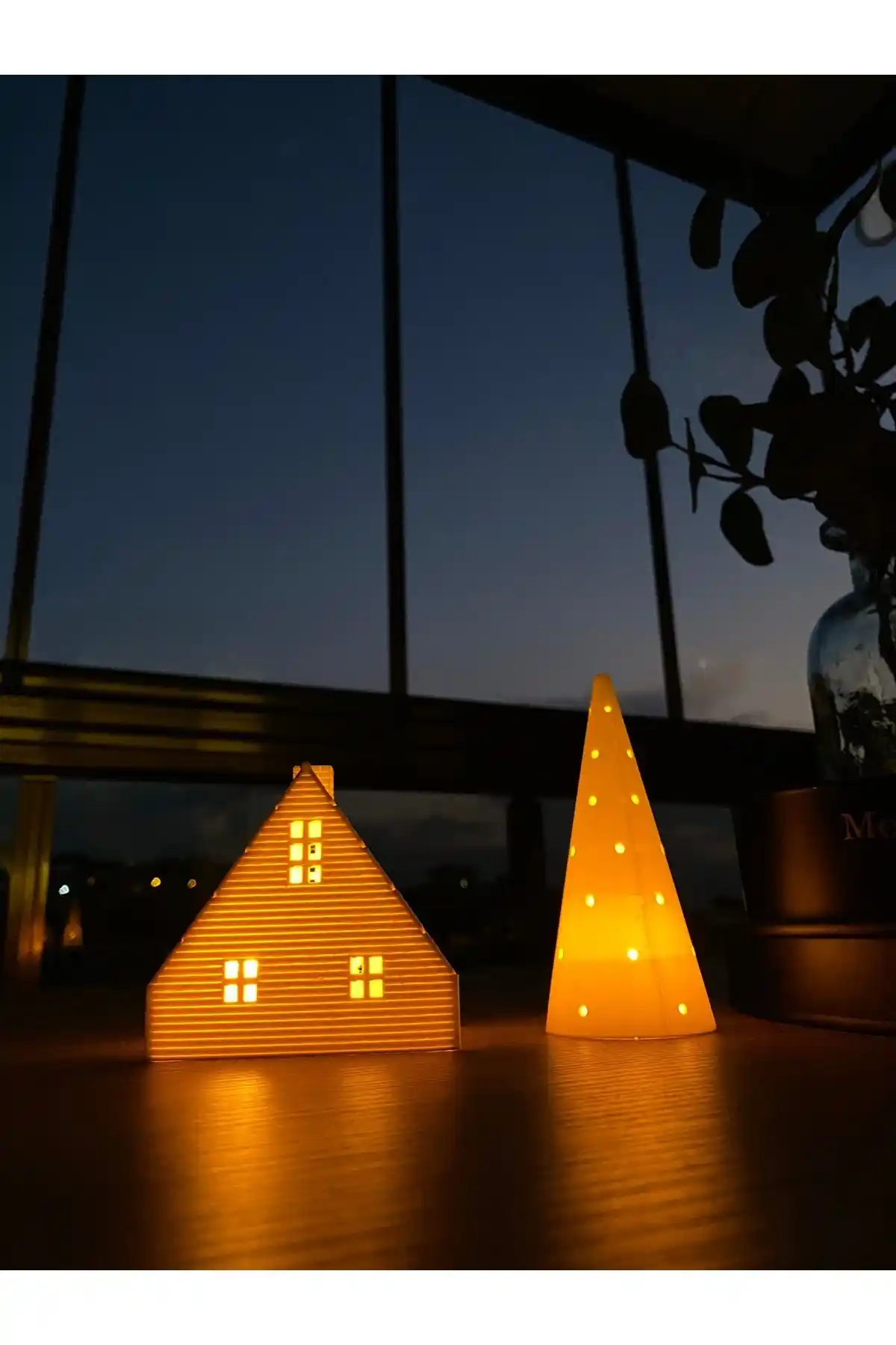 Yılbaşı Dekorasyonu İçin Estetik: Root Made Kış Evi Tealight Mumluk Seti