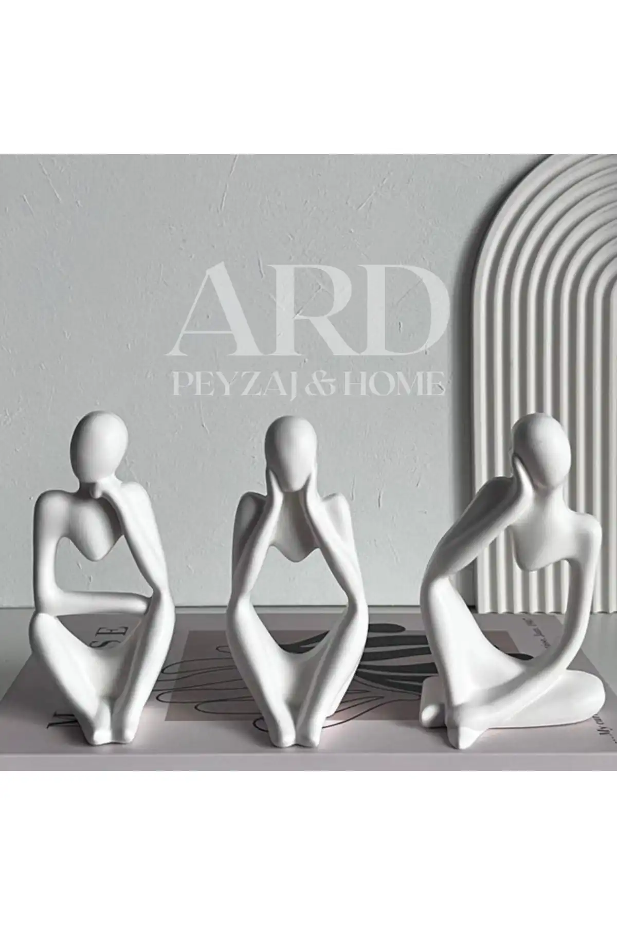 ARD Peyzaj & HOME Nordic Tarzı 3'lü Heykel Seti ile Modern Ev Dekorasyonu