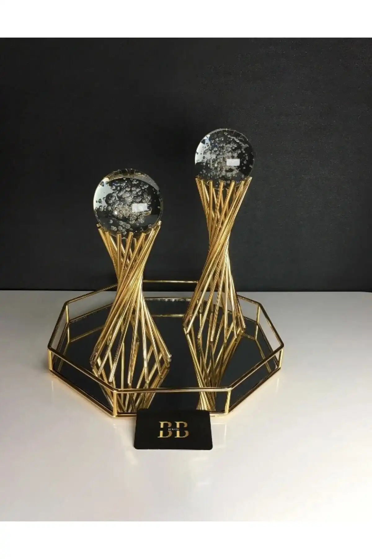 BY BATU Gold Kristal Kabarcık Küre - Modern Dekorasyona Şıklık Katın