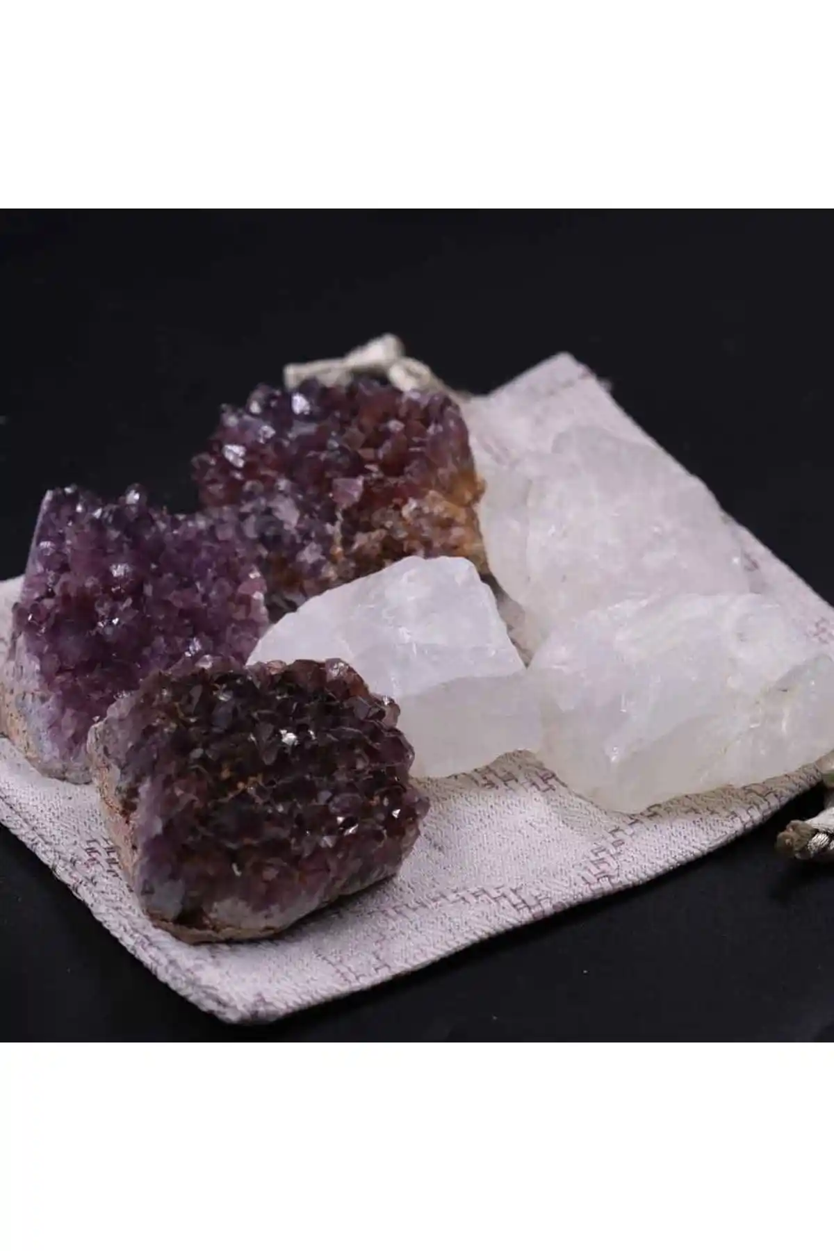 MYTAKIAĞACIMFH Ametist ve Ay Taşı Seti: Doğal Taşlarla Ev Dekorasyonu