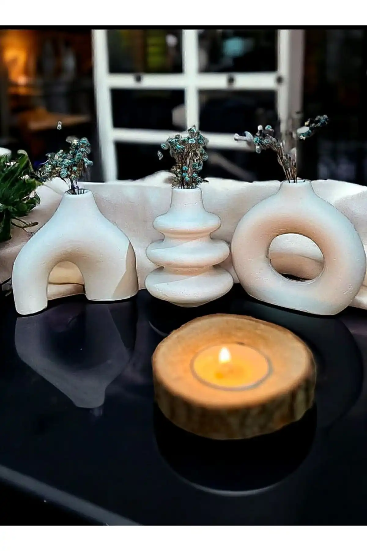Aymumi Home Minimal Vazo Seti: Modern ve Şık 3'lü Dekoratif Çözüm