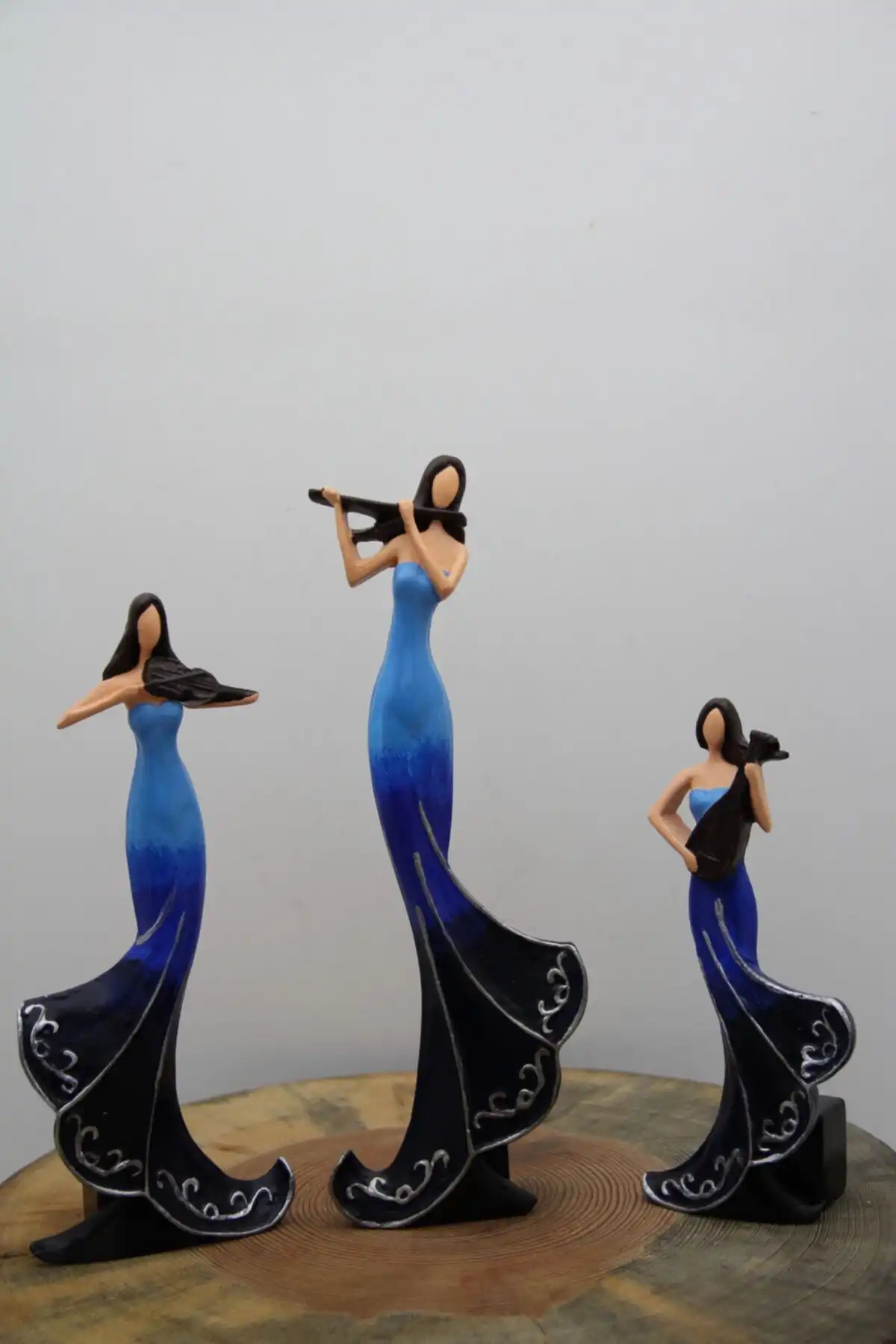By Damla Collection Müzisyen Kızlar Üçlü Set: Modern Ev Dekorasyonu için Özelleştirilmiş Figürler