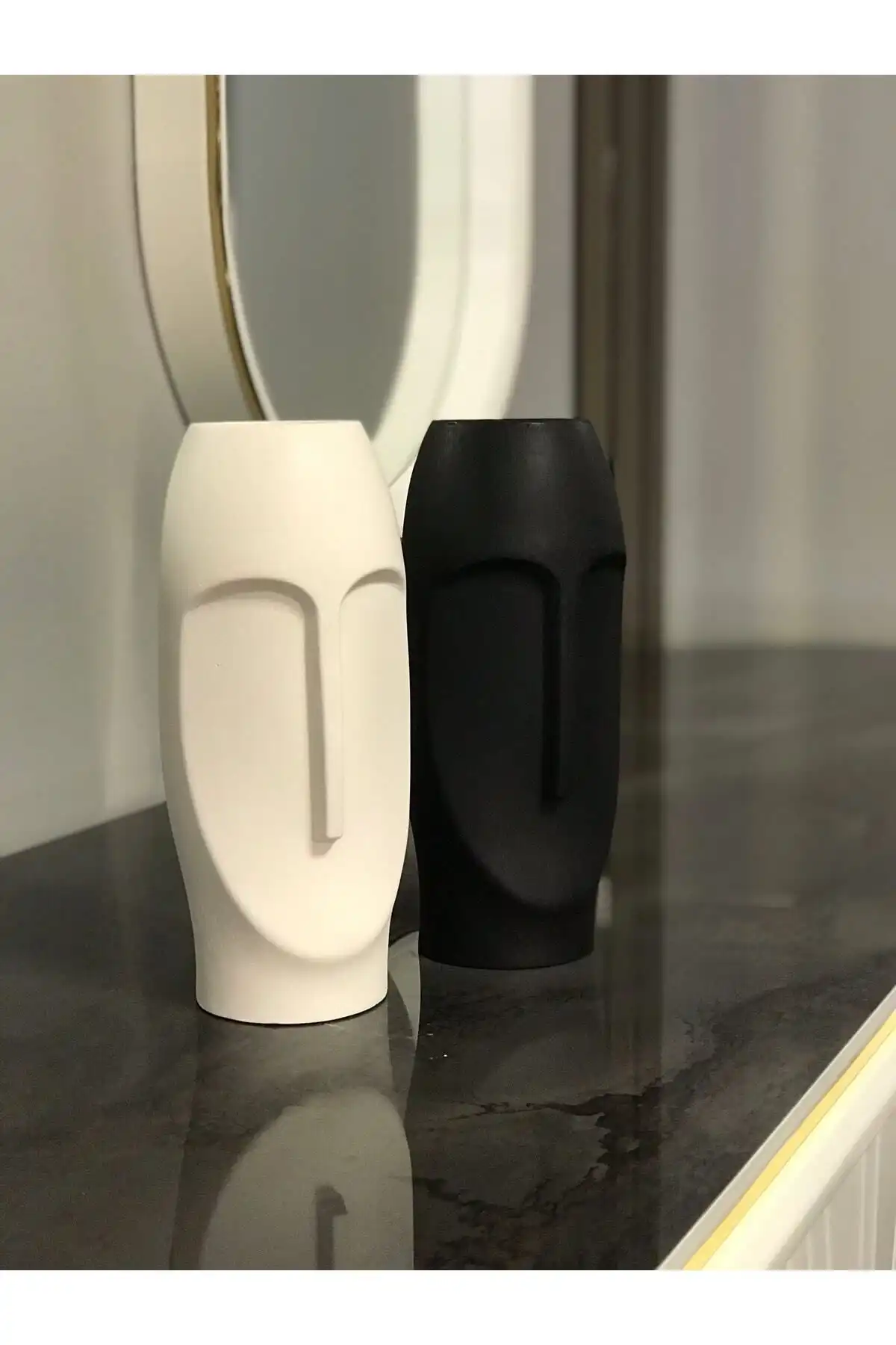 EDDA DSG Stoneface Renkli Vazo 2'li Set ile Modern ve Şık Dekorasyon