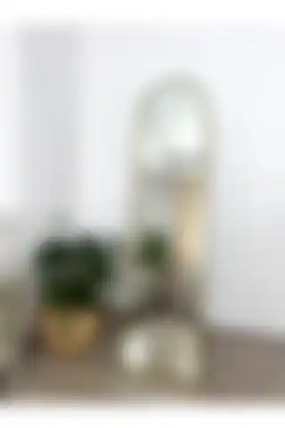 EFFE YAPI DEKOR Gold Metal Çerçeveli Oval Ayaklı Boy Aynası ile Modern Ev Estetiği
