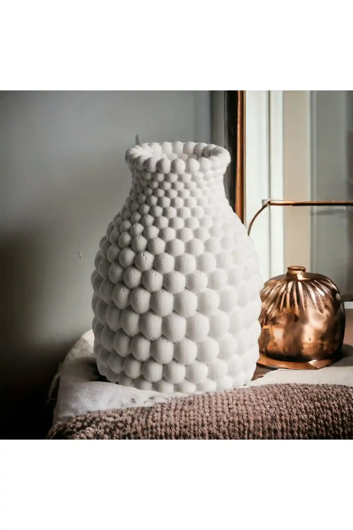 Quelife Petek Dekor Büyük Vazo ile Sade ve Modern Bir Dokunuş