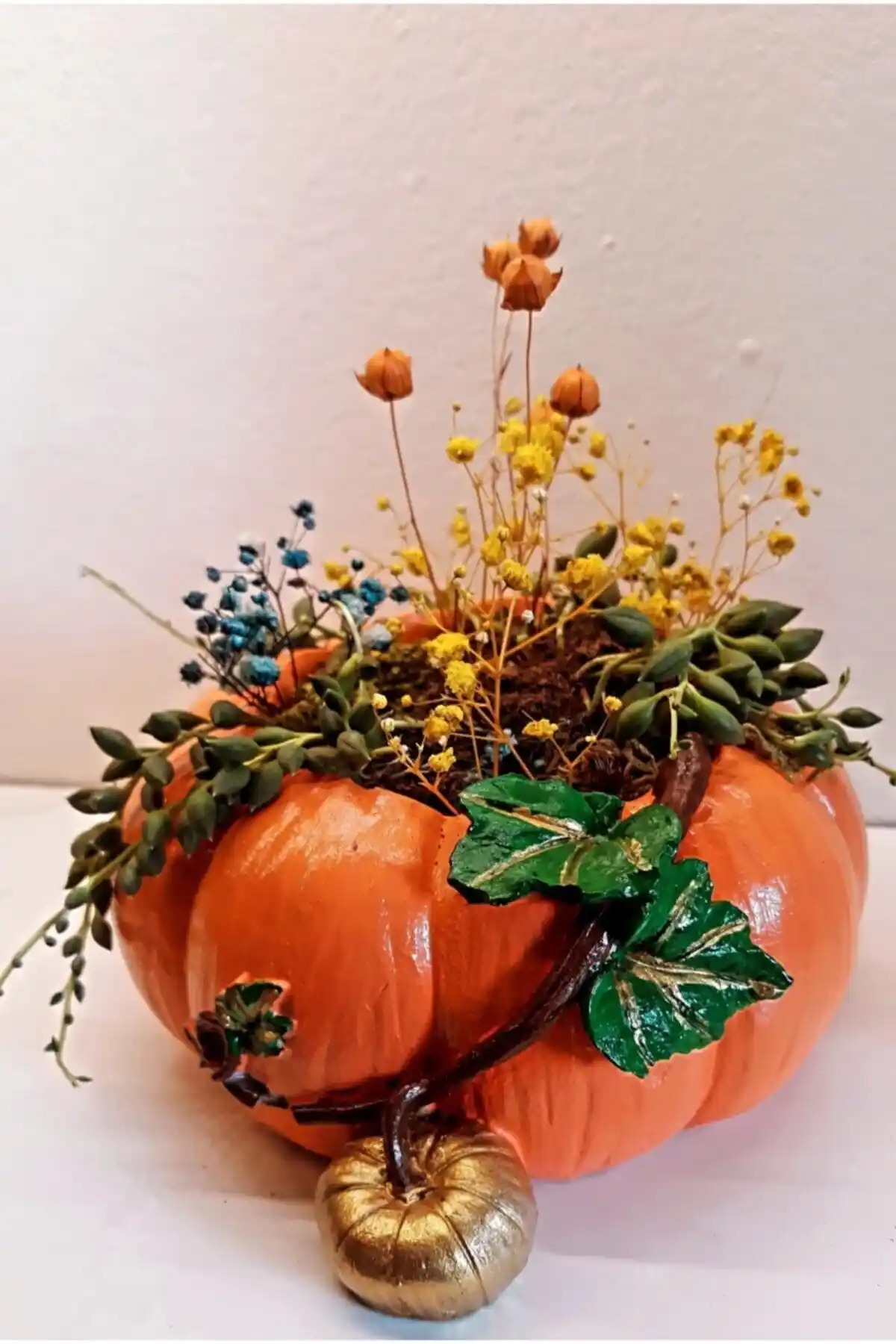 Sağnak Hobi Yeni Yıl Tasarımı Büyük Beton Yavrulu Bal Kabağı Dekoratif Obje